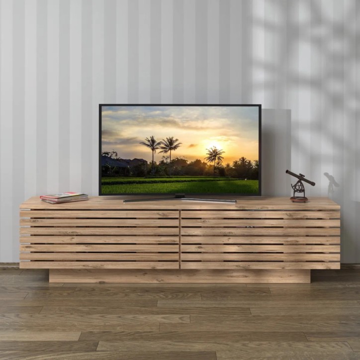 Mueble TV Beta Fluto Nogal Blanco