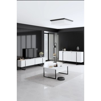 Conjunto de muebles de sala Luxe Blanco Negro - 618BLY1182