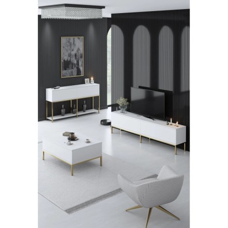 Conjunto de muebles de sala Lord Blanco Oro