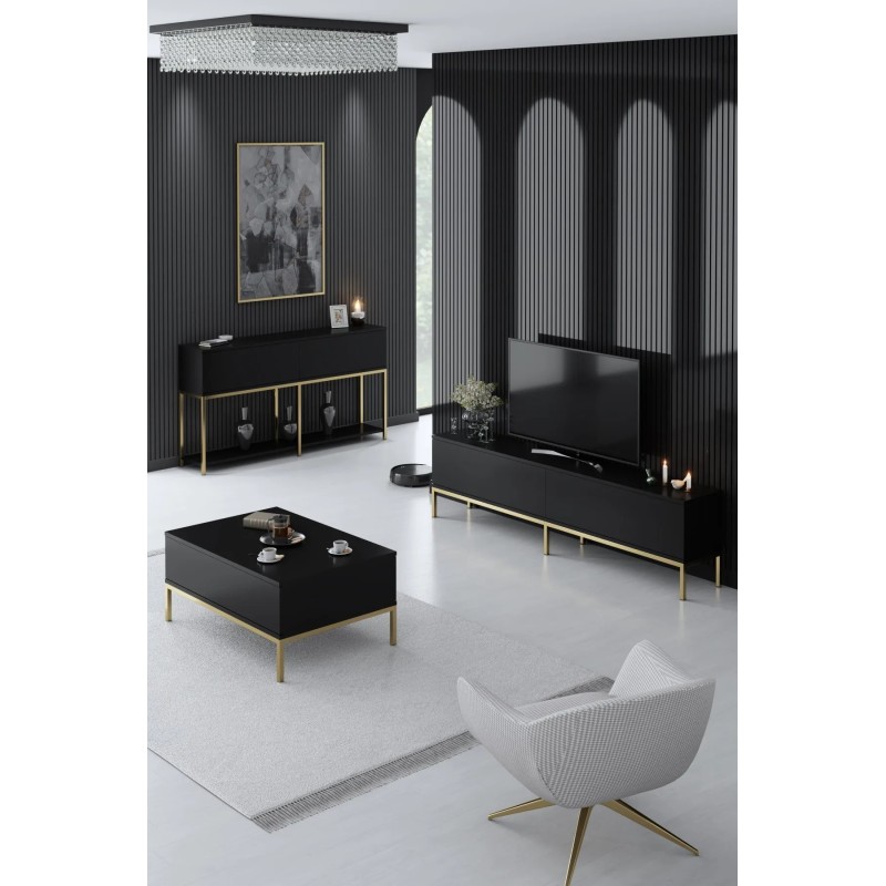 Conjunto de muebles de sala Lord Negro Oro - 618BLY1215