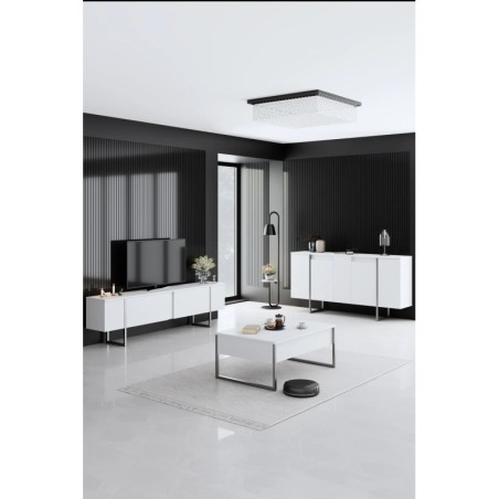 Conjunto de muebles de sala Luxe Blanco Plata