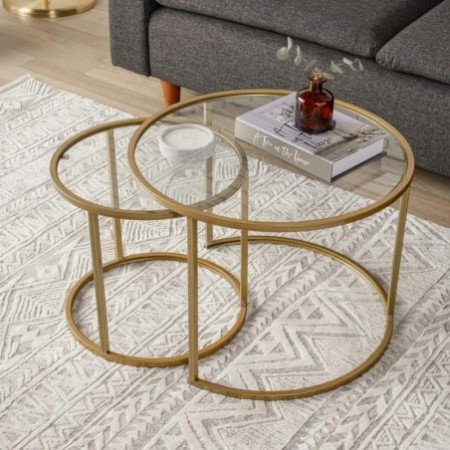 Mesa de centro Belarus cristal 60 Oro - 706CLN1182