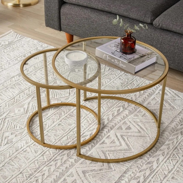 Mesa de centro Belarus cristal 60 Oro