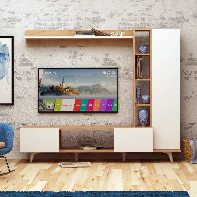 Mueble TV Rambuty Roble Blanco - 811MDD3003