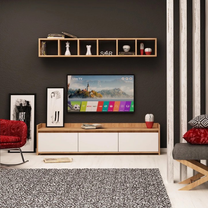 Mueble TV Liçi Roble Blanco