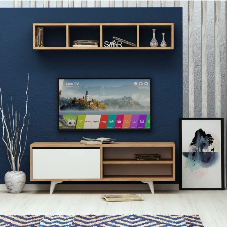 Mueble TV Duku Roble Blanco - 811MDD3006