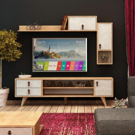 Mueble TV Eleva Roble Blanco