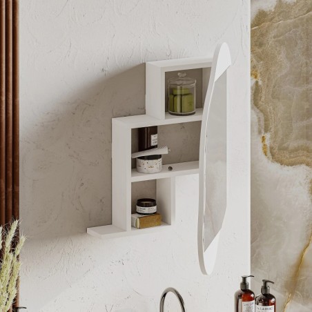 Mueble de baño Cloud Storage espejo Blanco