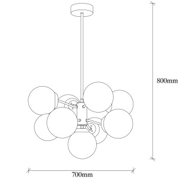 Lámpara de techo Mudoni-MR-836 blanco vintage metal vidrio diámetro 70x80 cm - 8681875649185