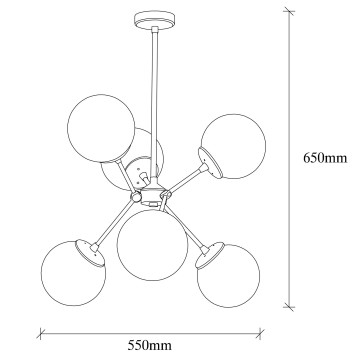 Lámpara de techo Gondol-1121 blanco oro metal vidrio 55x55x65 cm - 8681875943375