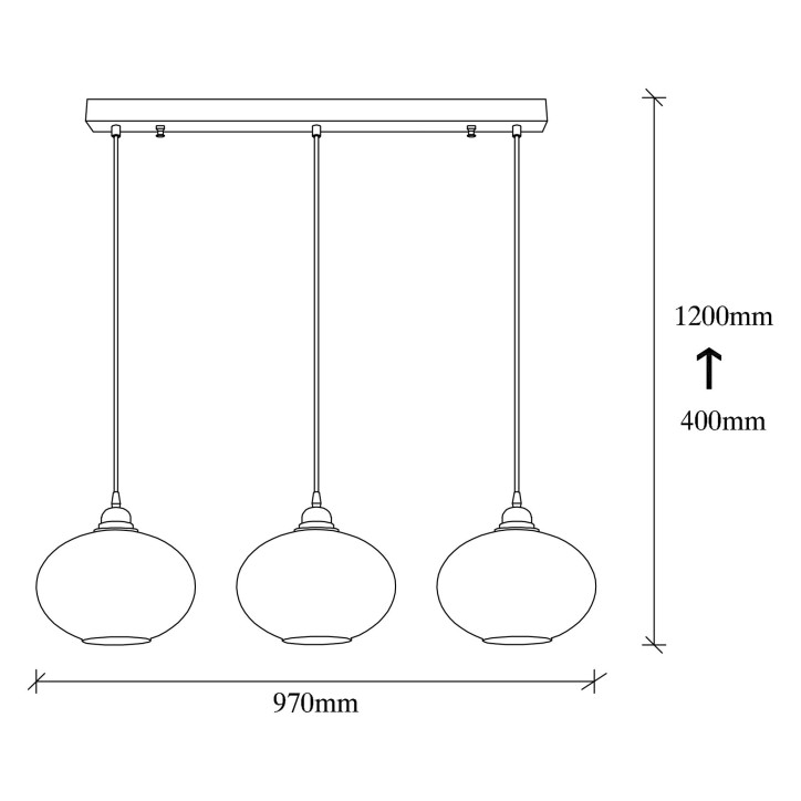 Lámpara de techo Smoked-052 humo metal vidrio 97x97x120 cm