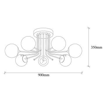 Lámpara de techo Daisy-146-AV blanco oro hierro 90x90x35 cm - 8681875568554