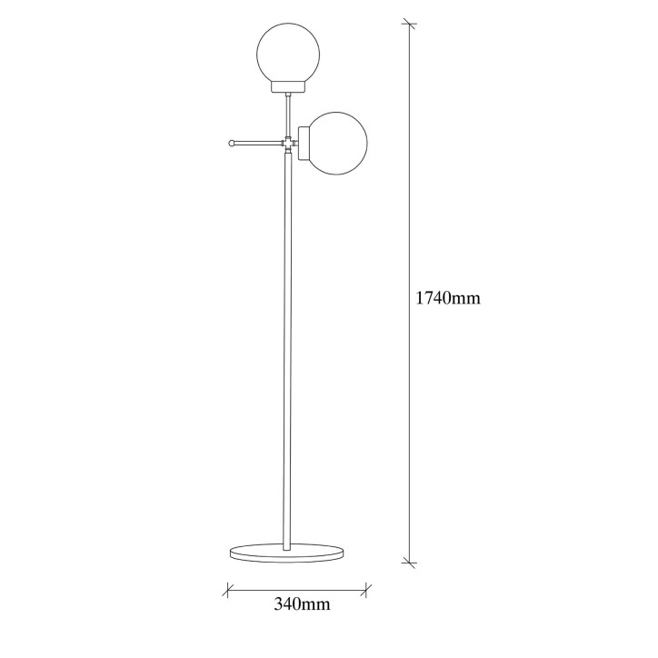 Lámpara de pie Mudoni-MR-955 oro metal vidrio 34x15x174 cm