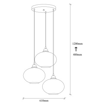 Lámpara de techo Smoked-051 humo metal vidrio 61x61x120 cm - 8681875991796