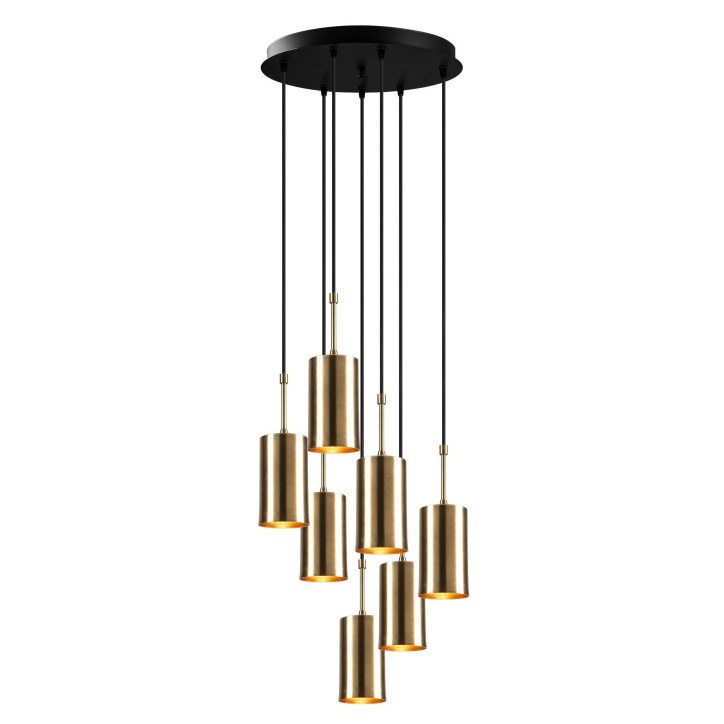 Lámpara de techo Kem-6391 negro oro metal diámetro 43x120 cm