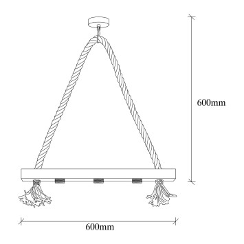 Lámpara de techo Erebos-105-AV madera madera 60x9x60 cm - 8681875545876