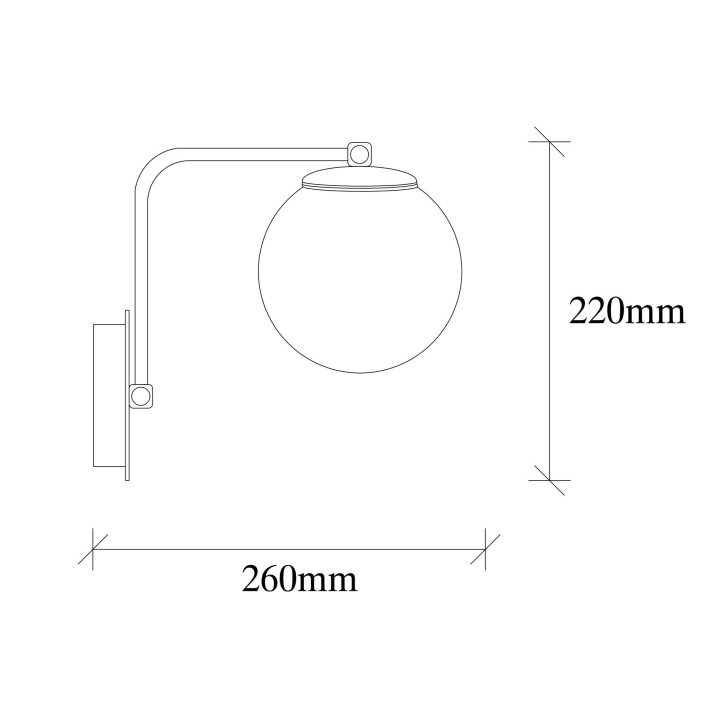 Lámpara de pared Daisy-146-A oro metal vidrio 15x26x22