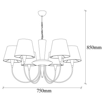 Lámpara de techo Pardo-3011 oro cobrizo metal tela diámetro 75x85 cm - 8681875458749