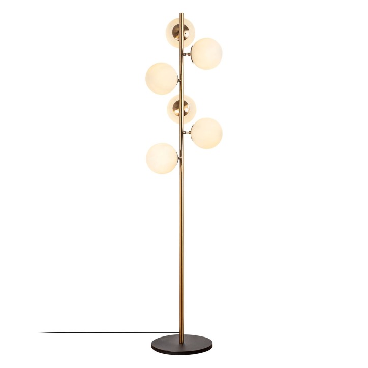 Lámpara de pie Fazli-10510 oro cobrizo metal vidrio 35x22x163 cm