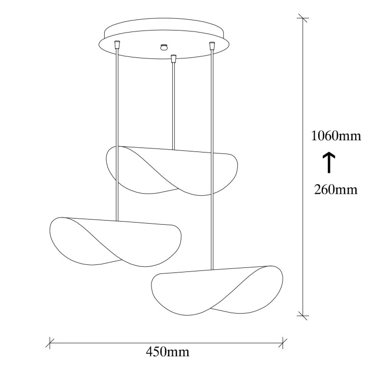 Lámpara de techo Sivani-MR-964 oro blanco metal diámetro 45x106 cm