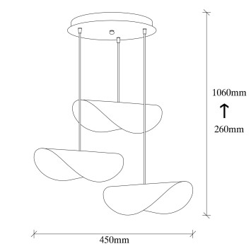 Lámpara de techo Sivani-MR-964 oro blanco metal diámetro 45x106 cm - 8681875649345