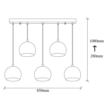 Lámpara de techo Sivani-MR-1000 oro cobrizo hierro 85x15x108 cm - 8681875649314