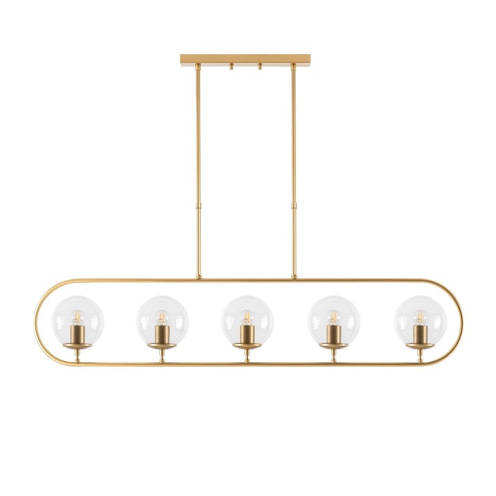 Lámpara de techo Jewel-10625 oro brillante metal vidrio 122x15x49-91 cm