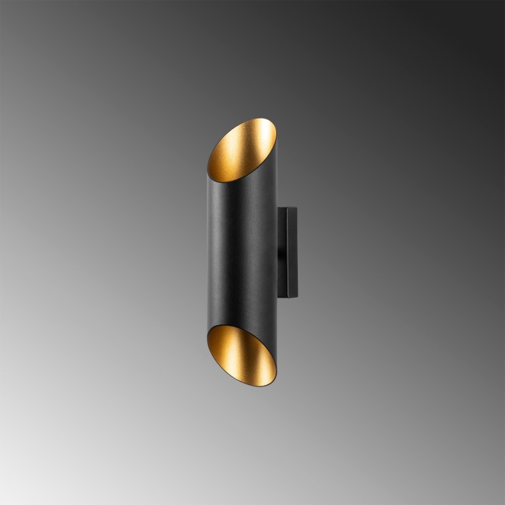 Lámpara de pared Cut-11810 oro negro metal 8x12x30 cm