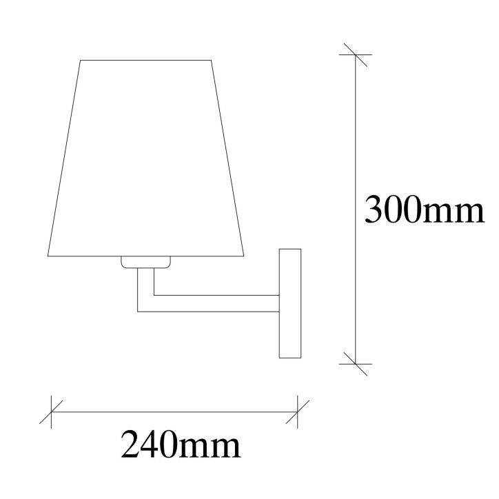 Lámpara de pared Profil-4652 oro blanco metal tela 18x24x30 cm