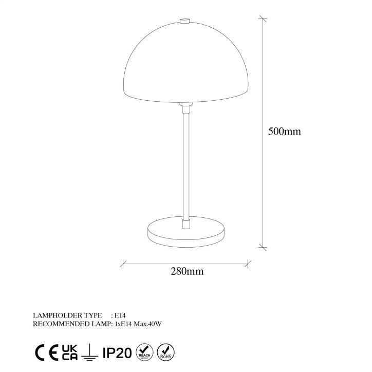 Lámpara de mesa Varzan-10857 oro cobrizo metal