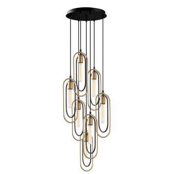 Lámpara de techo Cerco-2051 oro negro metal 48x48x132 cm - 8681875884074