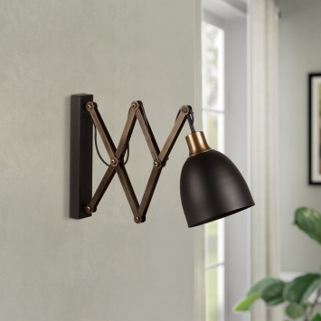 Lámpara de pared Sivani-MR-725 vintage negro metal 15x(35 - 62)x30 cm - 8681875642940