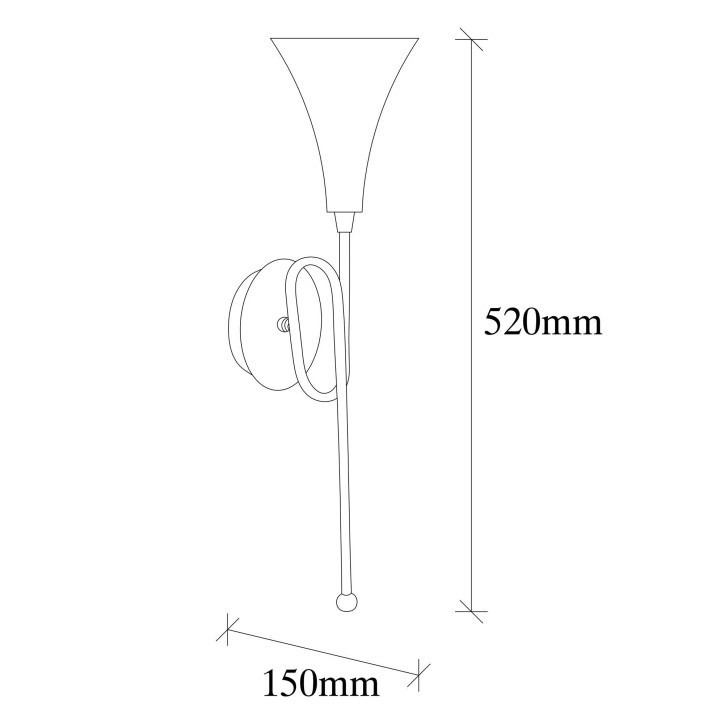 Lámpara de pared Sarmal-3051 oro metal 13x15x52 cm