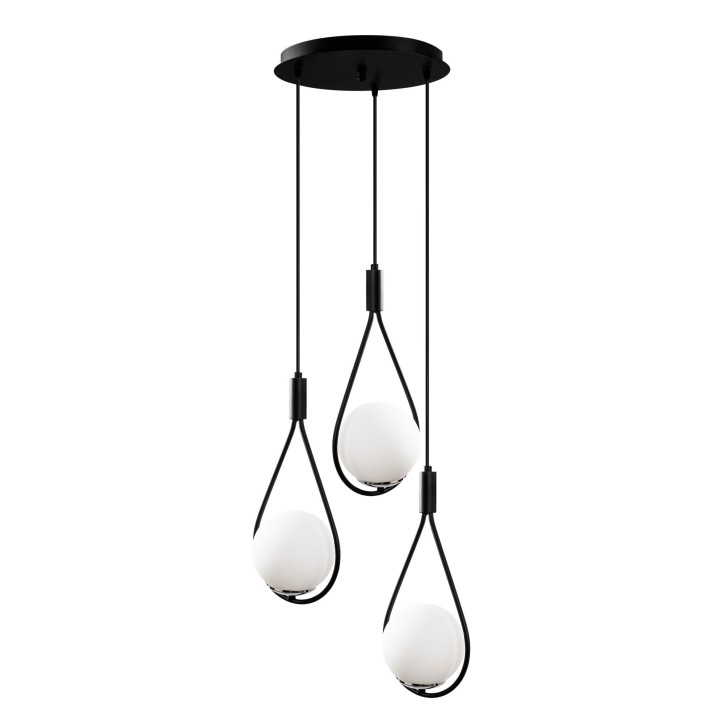 Lámpara de techo Mudoni-MR-938 negro metal vidrio diámetro 46x136 cm