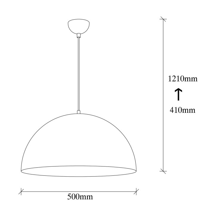 Lámpara de techo Sivani-MR-723 oro negro metal diámetro 50x121 cm