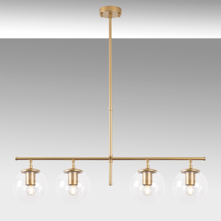 Lámpara de techo Roe-10785 oro brillante metal vidrio 81x15x36-76 cm