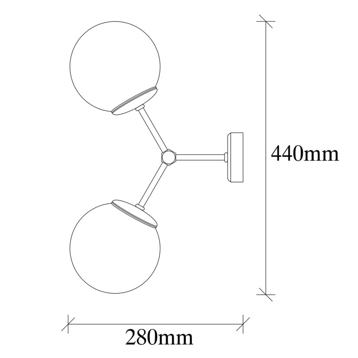 Lámpara de pared Damar-6341 amarillo blanco metal vidrio 28x15x44 cm