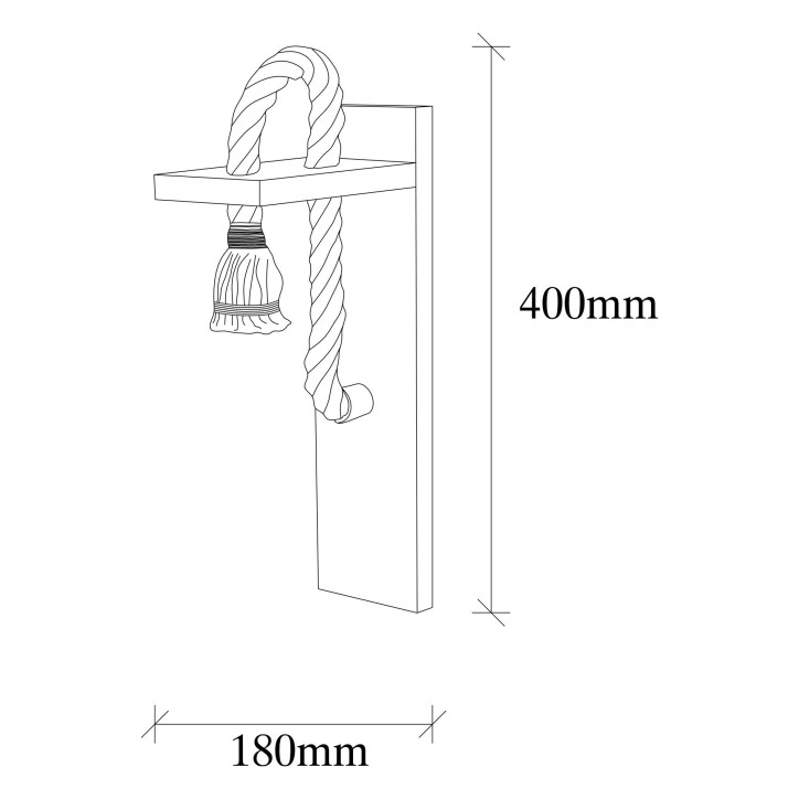 Lámpara de pared Erebos-118-A madera madera 11x18x40 cm