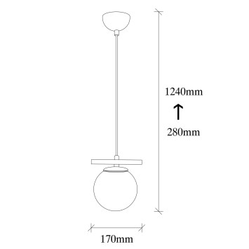 Lámpara de techo Üzüm-6261 blanco negro metal 17x15x124 cm - 8681875501100