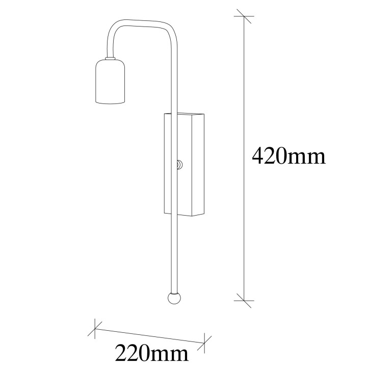 Lámpara de pared Mum-3501 negro oro metal 6x22x42 cm