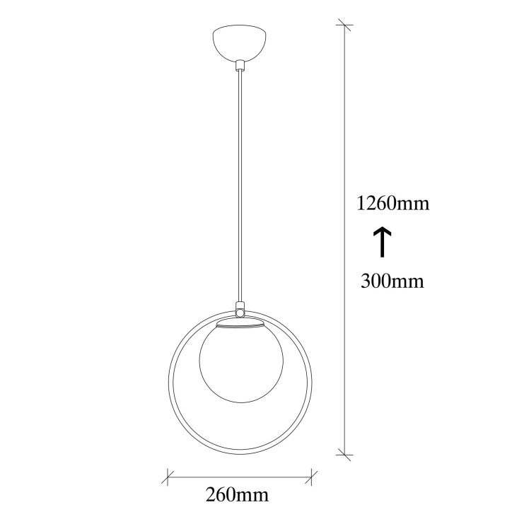 Lámpara de techo Dolunay-4491 blanco negro metal vidrio 26x15x126 cm