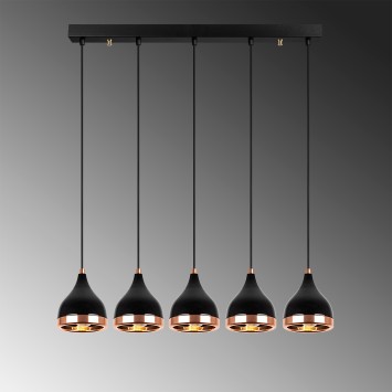 Lámpara de techo Yıldo-7010 cobre negro metal 85x15x135 cm - 8681875877151