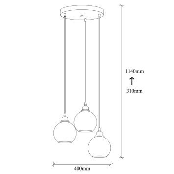 Lámpara de techo Smoked-011 humo metal vidrio 40x40x114 cm - 8681875991635