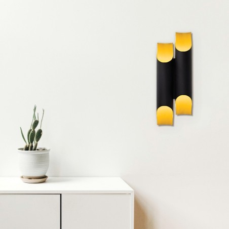 Lámpara de pared Efsun-580-A negro hierro vidrio 160x12x45 cm