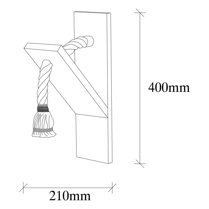 Lámpara de pared Erebos-115-A madera abeto 11x21x40 cm