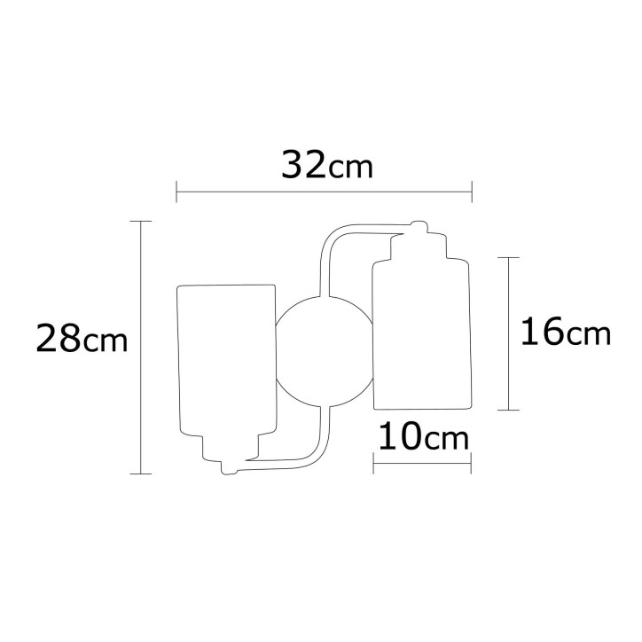 Lámpara de pared Balcova-N-346 plata metal vidrio diámetro 32x28 cm