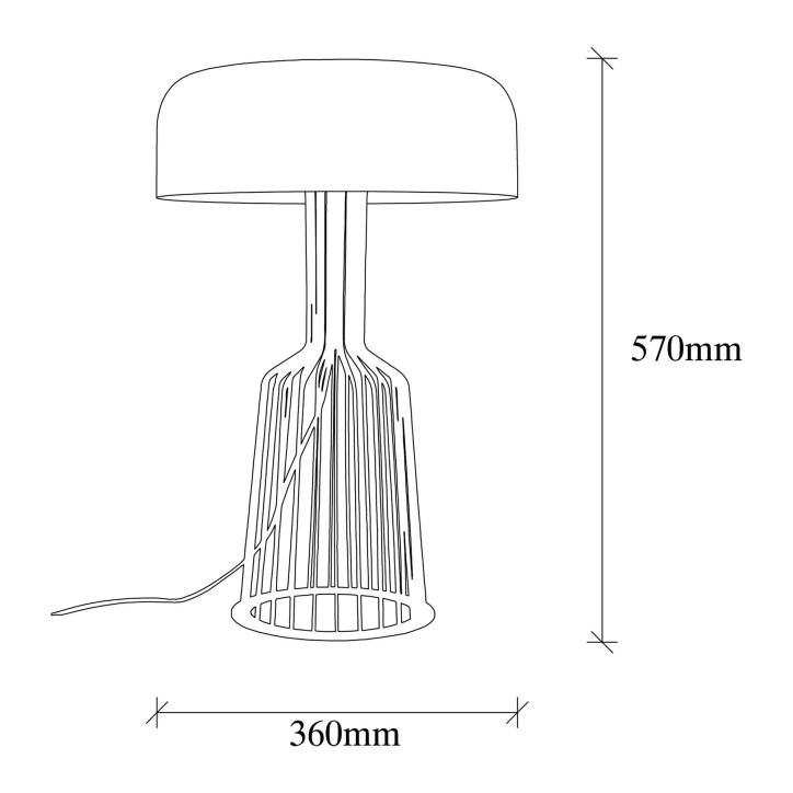 Lámpara de mesa Fellini-MR-123 oro negro hierro diámetro 36x57 cm