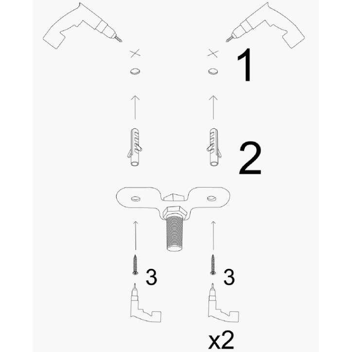 Lámpara de techo Dolunay-4511 blanco negro hierro vidrio diámetro 74x103 cm