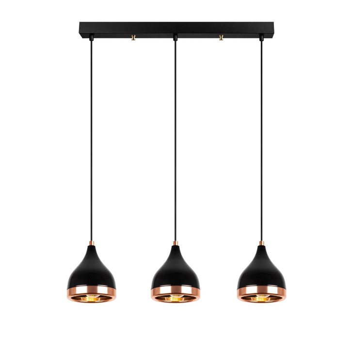 Lámpara de techo Yıldo-7041 cobre negro metal 65x14x31-111 cm