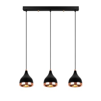 Lámpara de techo Yıldo-7041 cobre negro metal 65x14x31-111 cm - 8683342291255